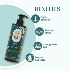 Wildly Pure Calm Anti Dandruff Shampoo for itchy & flaky scalp with Piroctone Olamine & Aloe Vera Leaf Juice (300 ml)