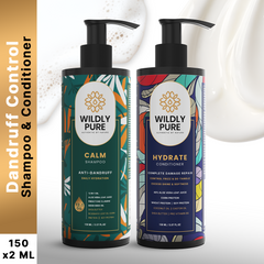 Dandruff Control Shampoo and Conditioner Combo with Nasturtium and Biolipid Complex (150 X 2)