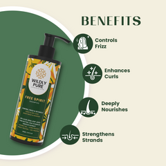 Wildly Pure Free Spirit Curly Shampoo for Dry & Frizzy Hair rich in Pro Vitamin B5 (150 ml)