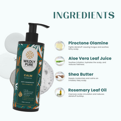 Wildly Pure Calm Anti Dandruff Shampoo for itchy & flaky scalp with Piroctone Olamine & Aloe Vera Leaf Juice (150 ml)