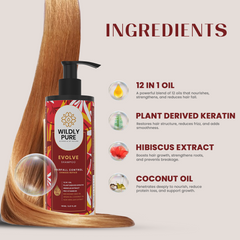 Wildly Pure Evolve Hair Fall Control shampoo with Plant Derived Keratin & Hibiscus Extract (150 ml)
